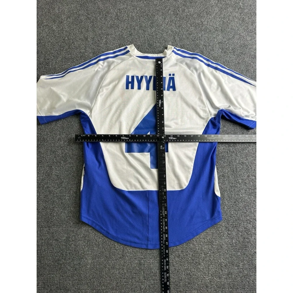 Mens Adidas Finland Sami Hyypiä #4 Home Soccer Jersey 2004, Size M
